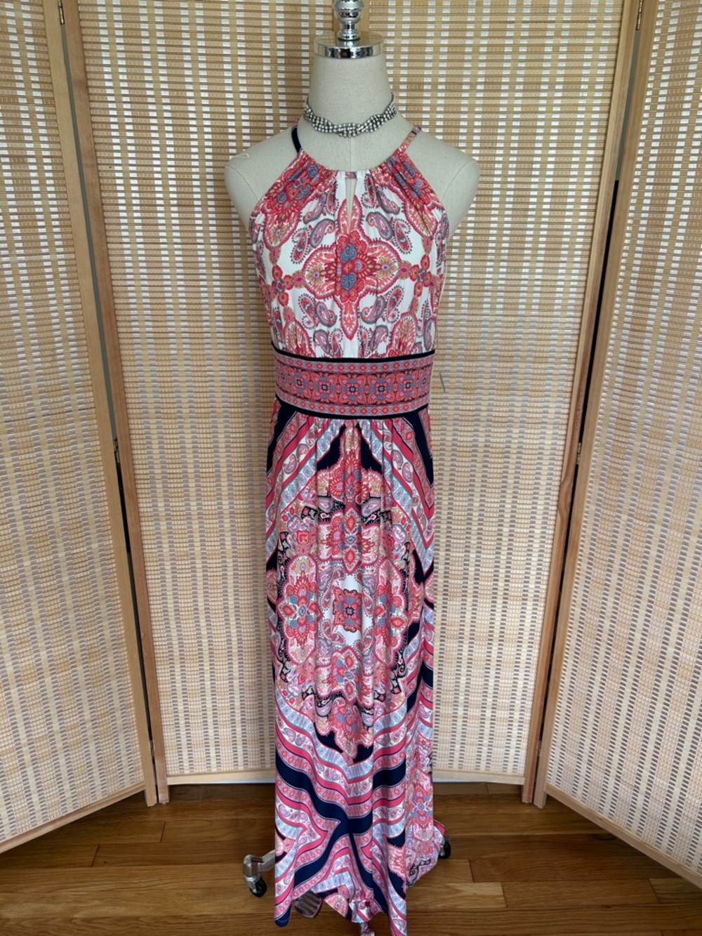 London Times Coral Pink Floral Sundress NWT size 8